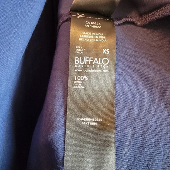 Navy Blue Buffalo David Bitton Women's Twist Puff Sleeve Top - Picture 9 of 10